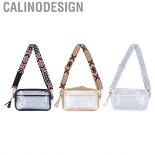 Calinodesign Clear Messenger Bag Purse  PVC  Portable Dirt Resistant Soft Lightweight with Zipper for Concert