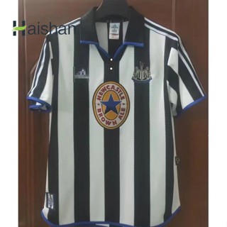 haishan เสื้อกีฬาแขนสั้น ลายทีมชาติฟุตบอล Newcastle คุณภาพสูง สไตล์วินเทจ 99-00