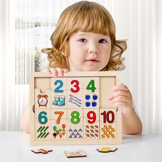 Wooden Logarithmic Board Digital Pairing Math Puzzle Toys