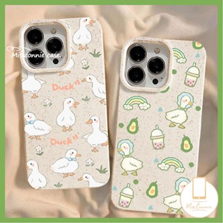 เคสโทรศัพท์มือถือ แบบนิ่ม ลายการ์ตูนเป็ด สีรุ้ง ย่อยสลายได้ เป็นมิตรกับสิ่งแวดล้อม สําหรับ iPhone 7Plus XR 14 15 11 13 12 Pro MAX X XS MAX 15 6 6S 8 7 Plus SE 2020