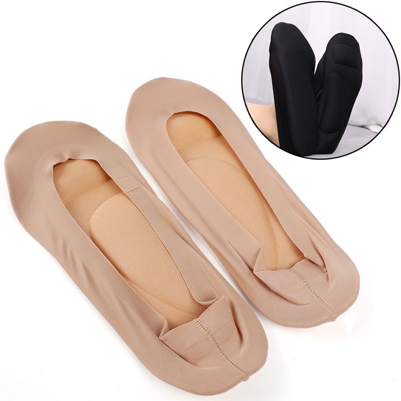 ถุงเท้าบุฟองน้ํา 3 มิติ ผู้หญิง ไม่โชว์ เบาะรองซับ ผ้าเรยอน เรือ ถุงเท้า บรรเทาอาการปวดเท้า โค้ง รองรับพื้นรองเท้า ถุงเท้า