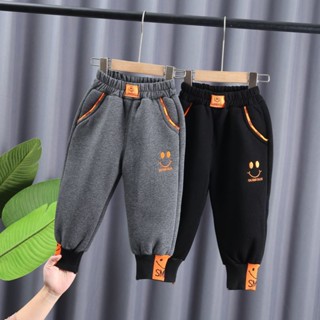 กางเกงกีฬา ขายาว ผ้ายืด สีพื้น สําหรับเด็กผู้ชาย
