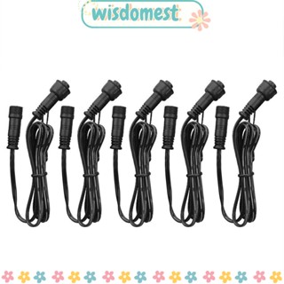 Wisdomest สายเคเบิลต่อขยาย 2 Pin ไฟดาดฟ้า ตัวผู้ และตัวเมีย สีเดียว LED 5 ชิ้น