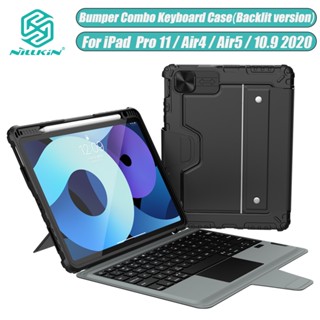 Nillkin Keyboard Case (Backlit Edition) สำหรับ iPad Pro 11 2021 10.2 2021 Air4 Air5 10.9 2022 กล้องกันกระแทกอเนกประสงค์พร้อมที่ใส่ปากกา