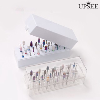 Upsee❤กล่องเก็บดอกสว่านเจาะเล็บ พลาสติกใส กันฝุ่น ประหยัดพื้นที่ 48 หลุม DIY