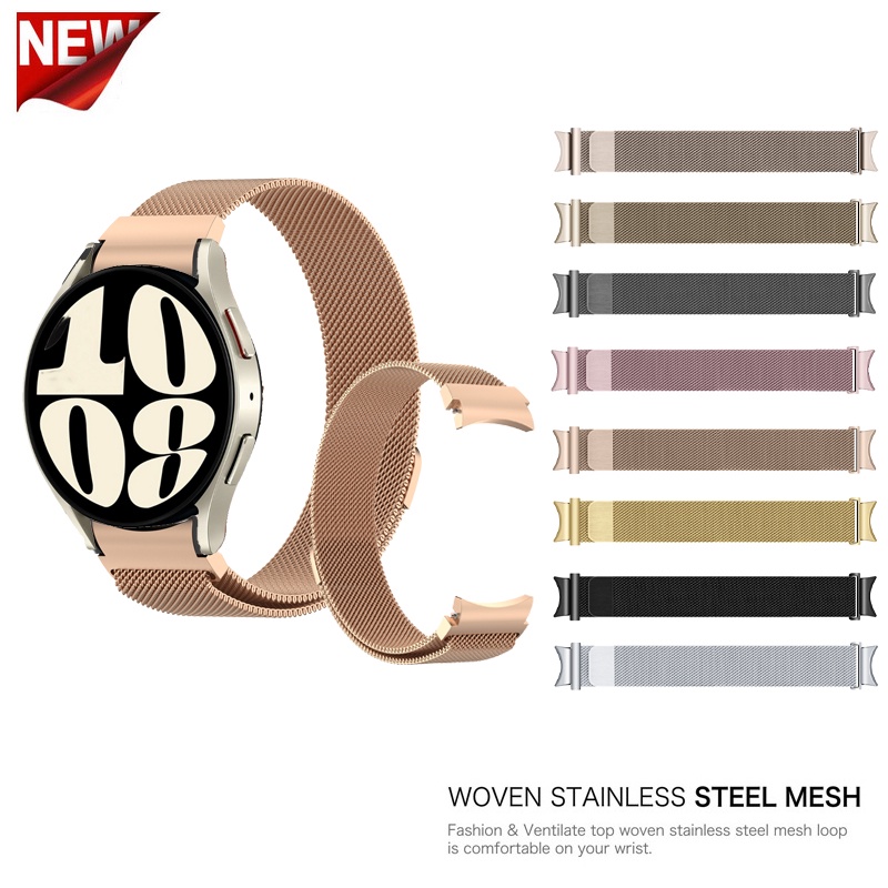สําหรับ Samsung Galaxy Watch 6 40 มม.44 มม.43 47 มม.สแตนเลสสําหรับ Galaxy Watch7 Watch5 Watch4 คลาสสิก FE Magnetic Loop Band