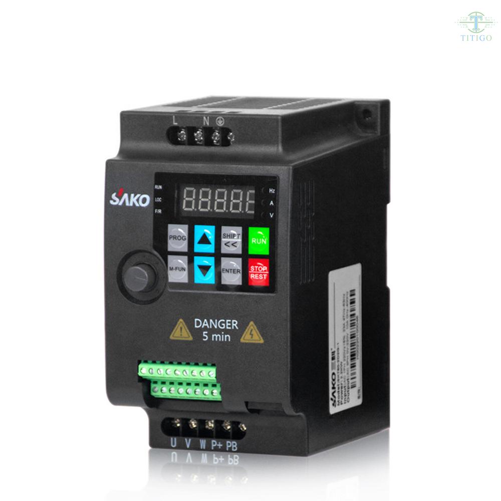 Single Phase AC220V Vector Inverter VFD Variable Frequency Converter for Stepless Motor Speed Contro
