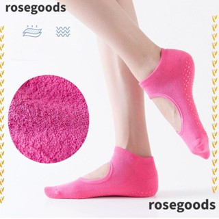 Rosegoods1 ถุงเท้ากีฬา ผ้าฝ้าย เหมาะกับเล่นโยคะ สําหรับผู้หญิง