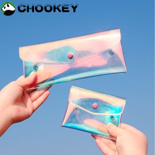 Chookey กระเป๋าสตางค์ PVC ใส สําหรับใส่เหรียญ กุญแจ เครื่องสําอาง