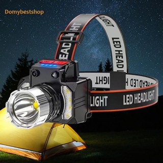 [Domybestshop.th] - ไฟหน้า LED 350LM IPX4 กันน้ํา ชาร์จ USB 4 โหมด