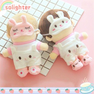 SOLIGHTER 20CM Cute Baby Doll Clothes Soft Doll Toy Clothing Doll Clothes Suit Plush Korea Idol Dolls Accessories Handmade Rabbit Shoes