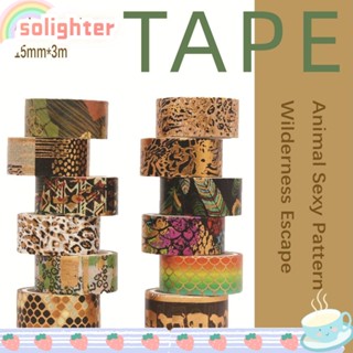 SOLIGHTER สติกเกอร์เทป แฟชั่น สําหรับตกแต่งสมุดภาพ 12 ม้วน