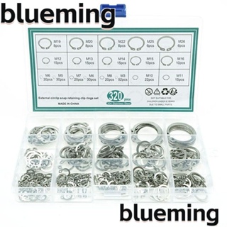 Blueming2 แหวนยึดภายนอก สเตนเลส 304 ทนทาน 18 ขนาด M3-M26 320 ชิ้น