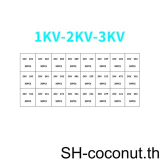 【Coco】ตัวเก็บประจุไฟฟ้าเซรามิค แรงดันสูง 0 1nF-2nF สําหรับบ้าน โรงงาน โรงงาน