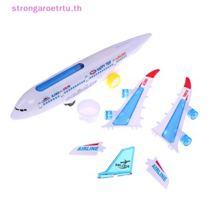 Strongaroetrtu โมเดลเครื่องบินไฟฟ้าพลาสติก A380 ของเล่นสําหรับเด็ก