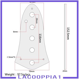 [Lacooppia1] แผ่นเหล็กควบคุม 5 หลุม โครเมี่ยม สําหรับกีตาร์ 152.5 X 70 มม.