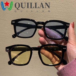 Quillan แว่นตากันแดด กรอบสี่เหลี่ยม สีแดง สีฟ้า สไตล์เกาหลี แฟชั่นเรโทร สําหรับผู้หญิง