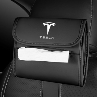 Tesla กระเป๋าทิชชู่ อเนกประสงค์ สําหรับแขวนตกแต่งภายในรถยนต์