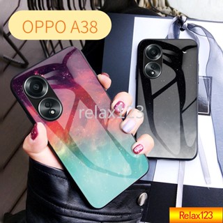 เคสโทรศัพท์กระจกนิรภัย TPU แบบนิ่ม กันกระแทก สําหรับ OPPO A38