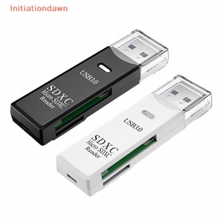 [Initiationdawn] 2 IN 1 อะแดปเตอร์การ์ดรีดเดอร์ USB 3.0 Micro SD TF ความเร็วสูง สําหรับแล็ปท็อป