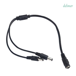 Delmer อะแดปเตอร์แยกสายไฟ DC 30 ซม. 40 ซม. สําหรับสายไฟ LED 1 ตัวผู้ เป็น 2 ตัวเมีย 1 ตัวเมีย เป็น 2 ตัวผู้