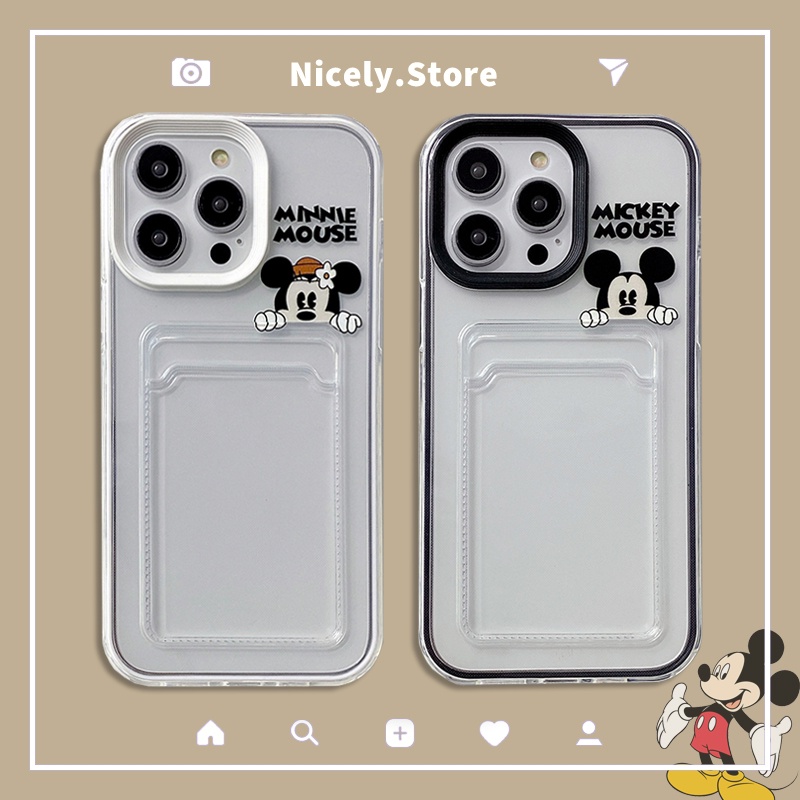 เคสโทรศัพท์มือถือ แบบใส กันกระแทก ลายการ์ตูนมิกกี้เมาส์ มินนี่เมาส์ 3 in 1 สําหรับ iPhone 15 14 Plus 13 12 11 Pro Max Xs Xr X 8 7