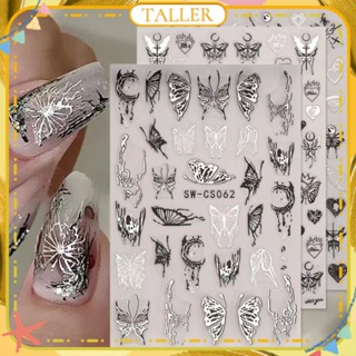 ✧Ready Stcok Nail Art Butterfly Bronzing สติกเกอร์ติดเล็บ 3d สีดำ Silver Love Shape Cross กาวสติกเกอร์ตกแต่งเล็บเครื่องมือแต่งเล็บสำหรับร้านเล็บ TALLER