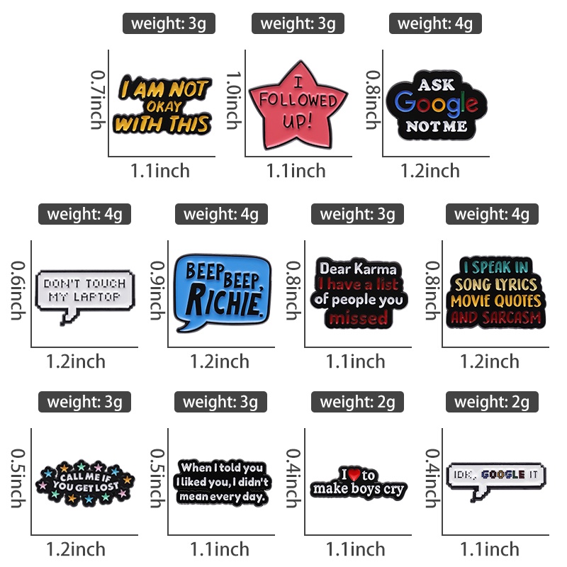 เครื่องประดับ เข็มกลัด รูปคําคมตลก แบบสร้างสรรค์ ให้กําลังใจเพื่อน - รูปที่ 3