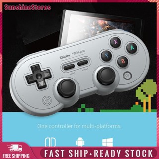 ❤Sunshinestores✪  8bitdo SN30 Pro จอยเกม 6 แกน แบบสั่นสะเทือน เข้ากันได้กับบลูทูธไร้สาย A#S