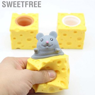 Sweetfree Mouse And Cheese Block Squeeze -stress Toy Sloth Hide and Seek Squishable Figures Stress Relief Fidget Toys(Random shipment)