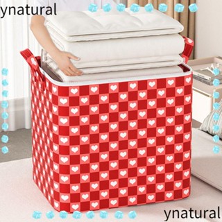 Ynatural กระเป๋าเก็บเสื้อผ้า ผ้าห่ม แบบพับได้ ลายหัวใจ พร้อมที่จับ