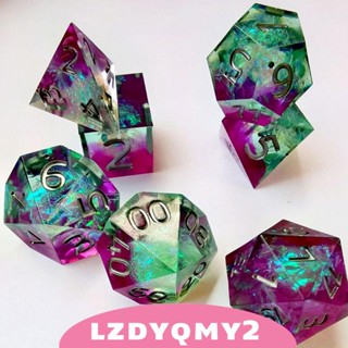 [Lzdyqmy2] ลูกเต๋าเรซิ่น D8 D10 D% D12 D20 สําหรับความสุนทรีย์