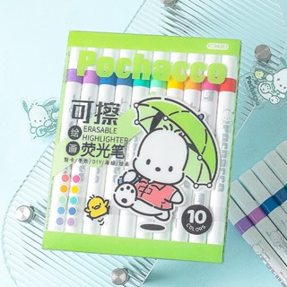 Pochacco ปากกามาร์กเกอร์ เรืองแสง ลบได้ 10 สี สําหรับนักเรียน