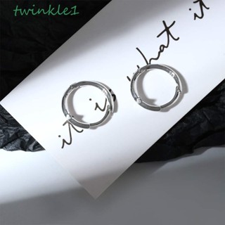 Twinkle1 ต่างหูห่วง ของขวัญ เรียบง่าย ดาว พังก์ เครื่องประดับสีเงิน ต่างหูสตั๊ด คุณภาพสูง