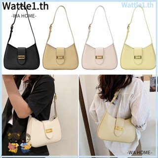 Wttle กระเป๋าสะพายไหล่ ใต้วงแขน หนัง PU ทรงสี่เหลี่ยม สีพื้น แฟชั่นคลาสสิก สไตล์วินเทจ สําหรับผู้หญิง