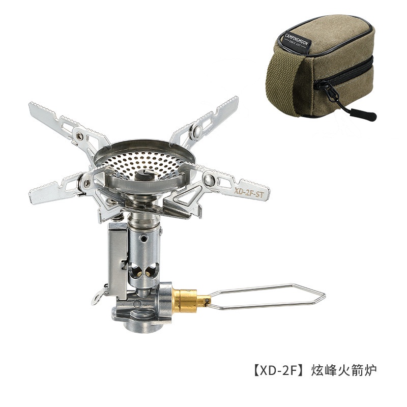 Campingmoon XD-2F Rocket เตาตัวควบคุมแรงดันไฟฟ้าเอาต์พุต Camping เตาแก๊สแบบพกพามินิ Cassette เตากลางแจ้ง หัวเตาจรวดระบบแรงดันคงที่ 3300W กำลังไฟสูง ขาตั้งเตาแบบถอดได้ ออกแบบขนาดกะทัดรัดพกพาสะดวก ปรับแรงไฟได้อย่างแม่นยำ มาพร้อมกระเป๋าเก็บ เหมาะสำหรับทำอาหา