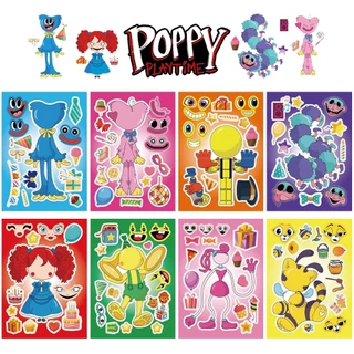 8 ชิ้น Poppy Playtime สติกเกอร์ปริศนาน่ารัก Little Monster DIY สติกเกอร์ใบหน้า Make A Face Snow White Mermaid เด็กเกมจิ๊กซอว์ PartyGirls ของขวัญ