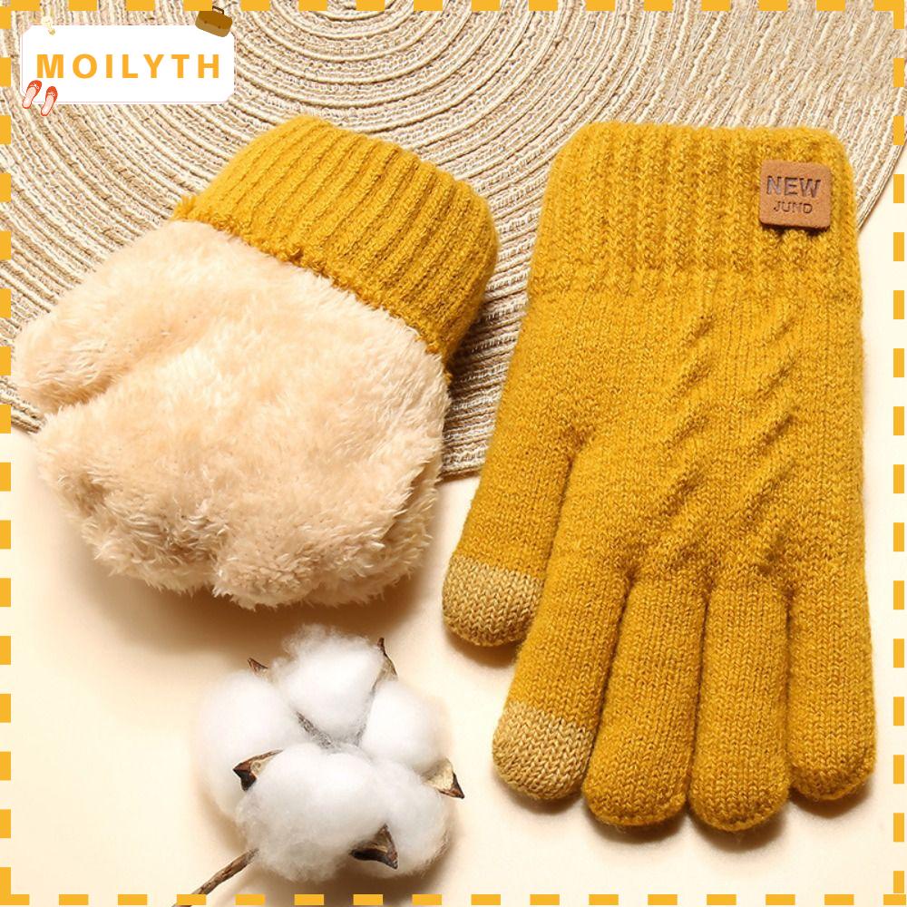 Moilyth ถุงมือขับรถ, ถุงมือถัก แบบหนา ฤดูหนาว, ถุงมือกันลื่น คุณภาพสูง สองชั้น กันความเย็น ถุงมืออุ่น กลางแจ้ง