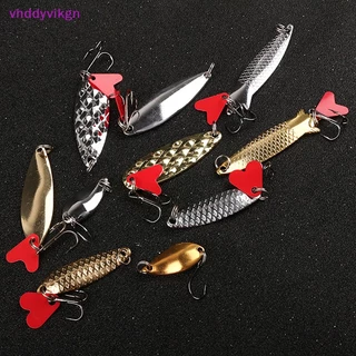 VHDD 10 ชิ้นตกปลาช้อนโลหะชุดล่อชุดทองเงินเหยื่อเลื่อม Spinner TH