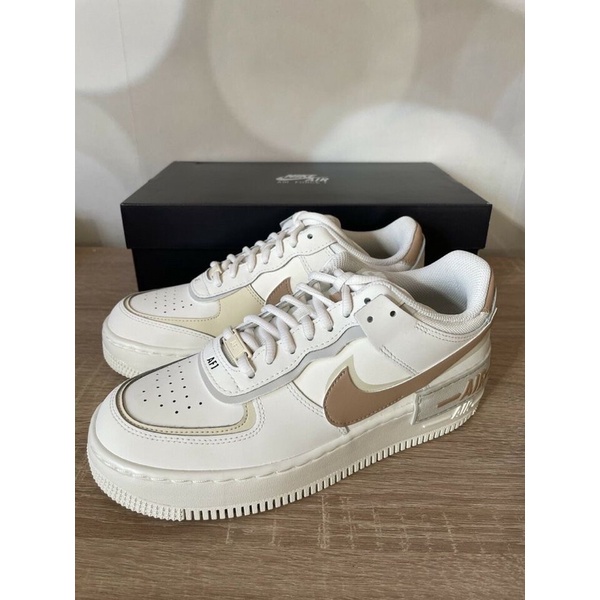 ของแท้ 100% Nike Air Force 1 Low Shadow Fossil  Bone Sneakers