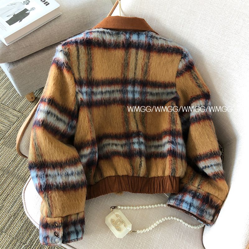 ทวีดแจ็คเก็ตผู้หญิงฤดูใบไม้ร่วงฤดูหนาวออกแบบ ซอก แจ็คเก็ตอ่อนโยนสไตล์ขี้เกียจลายสั้นหนาเบาะผ้านวมด้านบนฝรั่งเศส ผอมลง ดูหลวมอารมณ์ด้านบนสั้นแจ็คเก็ตด้า - รูปที่ 7