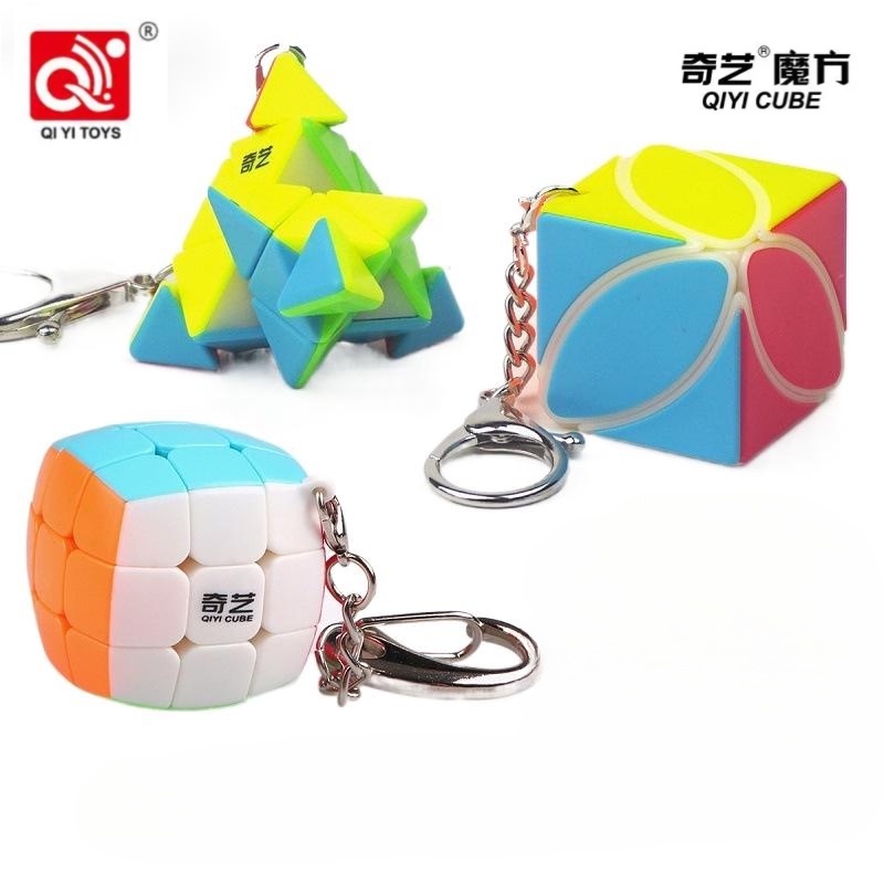Qiyi Cube พวงกุญแจ ลูกบาศก์ความเร็ว 2×2 3×3 ลูกบาศก์ ขนมปัง ขนาดเล็ก พีระมิด ใบเมเปิ้ล เมจิก ลูกบาศก์ พวงกุญแจ ปริศนา ไร้สติกเกอร์ ลูกบาศก์ ของเล่น ของขวัญ
