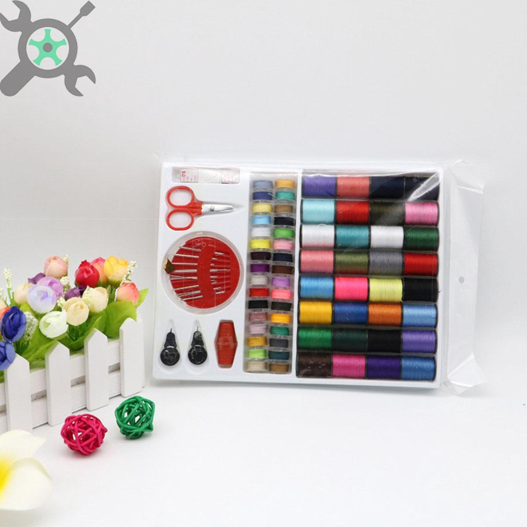 ชุดด้ายเย็บผ้า พร้อมด้ายหลายสี 64 สี ด้ายเย็บผ้า ด้ายวีนัส ชุดด้าย สี เข็ม ชุดกล่องเครื่องมือ Diy ชุดเครื่องมือเย็บผ้ากล่องเข็มถัก