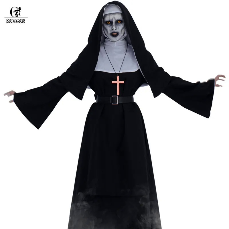 The Nun Cosplay Costume Horror Films Cosplay Cross Ghost Halloween Costume The Conjuring Black Women
