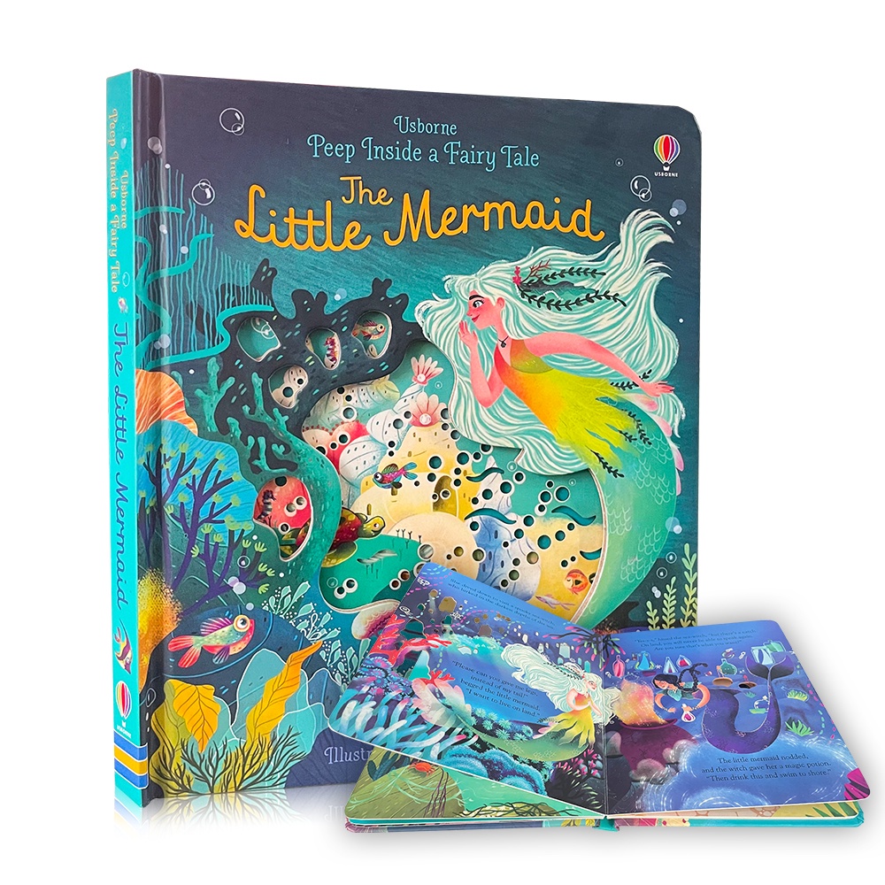 Usborne Peep Inside A Fairy Tale The Little Mermaid หนังสือนิทานนางเงือกน้อย 3D เพื่อการศึกษา สําหรับเด็ก