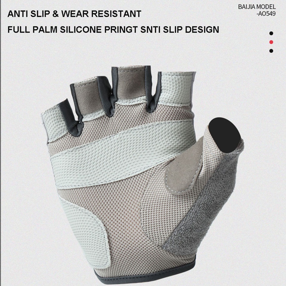 Dayselect ถุงมือครึ่งนิ้ว กันลื่น ระบายอากาศ เหมาะกับใส่ออกกําลังกาย ยกน้ําหนัก ปั่นจักรยาน สําหรับผู้ชาย และผู้หญิง 1 คู่ - รูปที่ 4