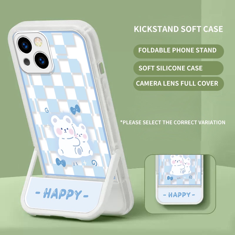 Kickstand Casing สําหรับ VIVO Y02t Y02A Y02 V25 V27e Pro การ์ตูนน่ารัก Soft Case | ZJ A057