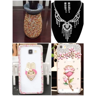 เครื่องประดับโซ่เพชรเทียม ชุบไฟฟ้า สามแถว 1 หลา DIY