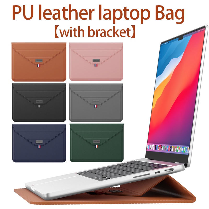 เคสกระเป๋าหนัง PU พร้อมขาตั้ง ไม่มีแม่เหล็ก สําหรับ Macbook Air pro13 14 15 16 นิ้ว 2023 Macbook 13.6 M2