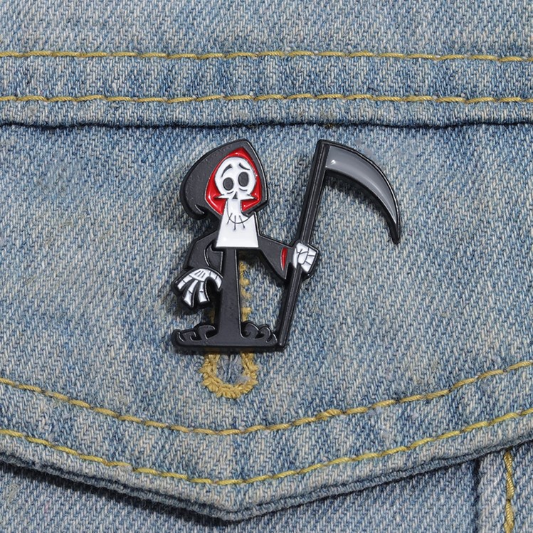 เข็มกลัด ลายการ์ตูน Death Billy Mandy and Death's Big Adventure น่ารัก เครื่องประดับ ของขวัญ